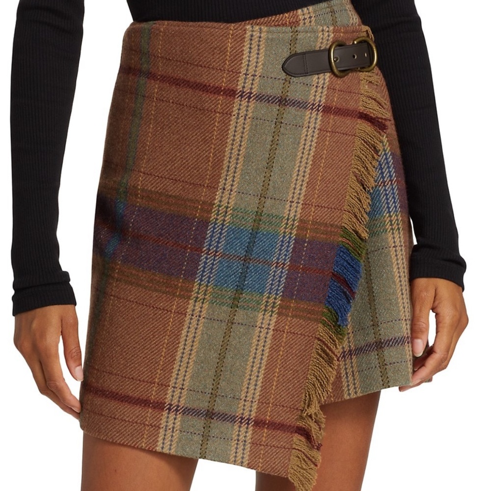 Polo Ralph Lauren Mini Plaid Wrap Skirt